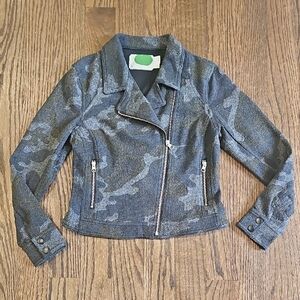 Anthropologie Charcoal Camouflage Jacket